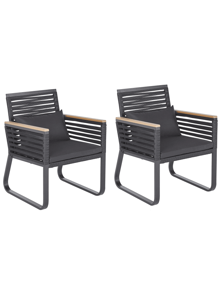6er-Set Sessel CANETTO in Schwarz/Braun
