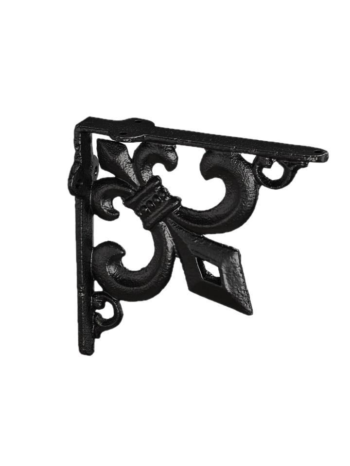 2x Regalwinkel Lilien Ornamen in Schwarz