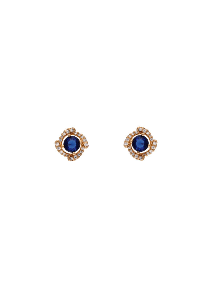 Women Stud Earrings in Rose Gold Navy