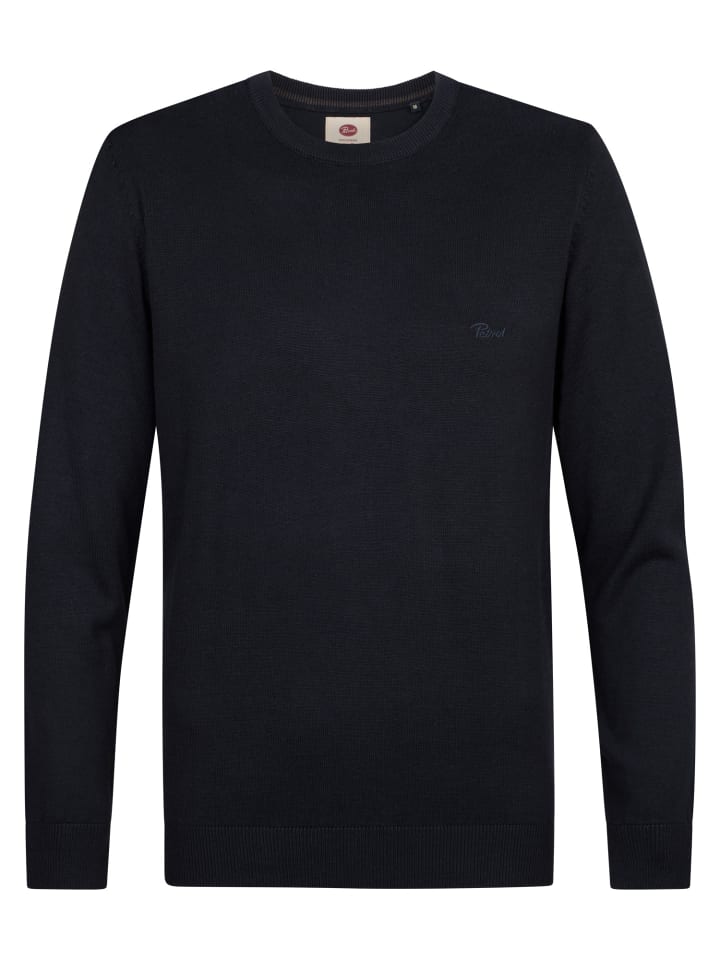 Feinstrick-Pullover mit Rundhals riverbend in Blau