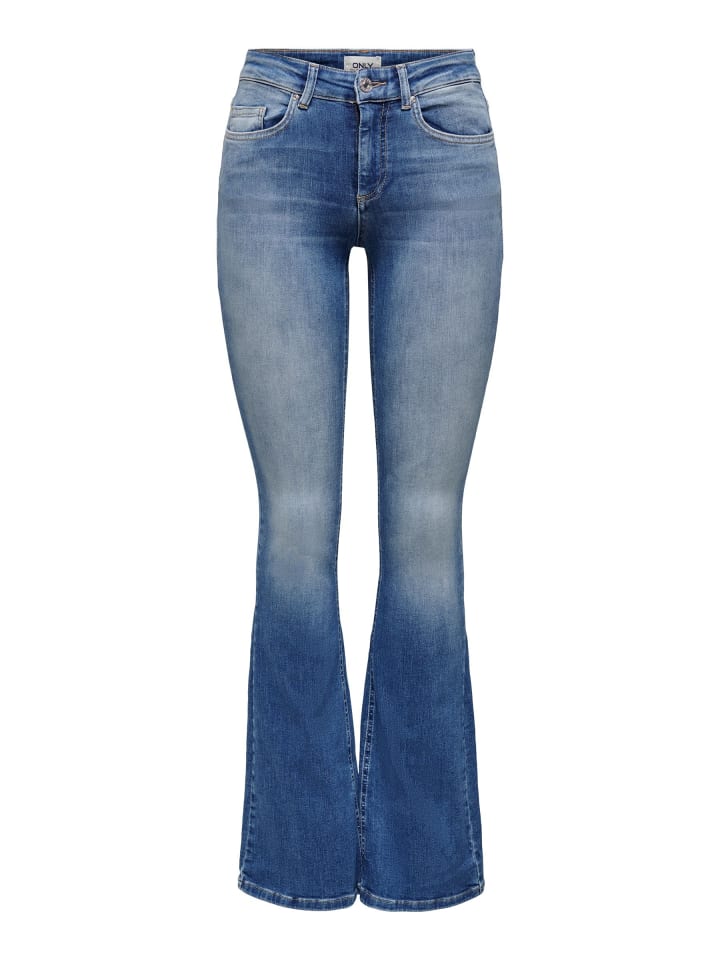 Flared fit jeans in Medium Blue Denim