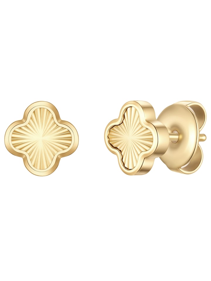 Ohrstecker Kleeblatt aus Edelstahl in gelbgold