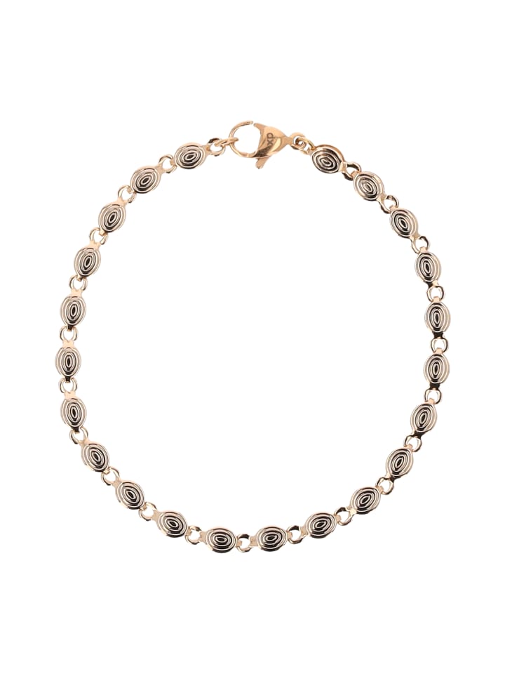 Women Link Bracelet in Gold Brown White
