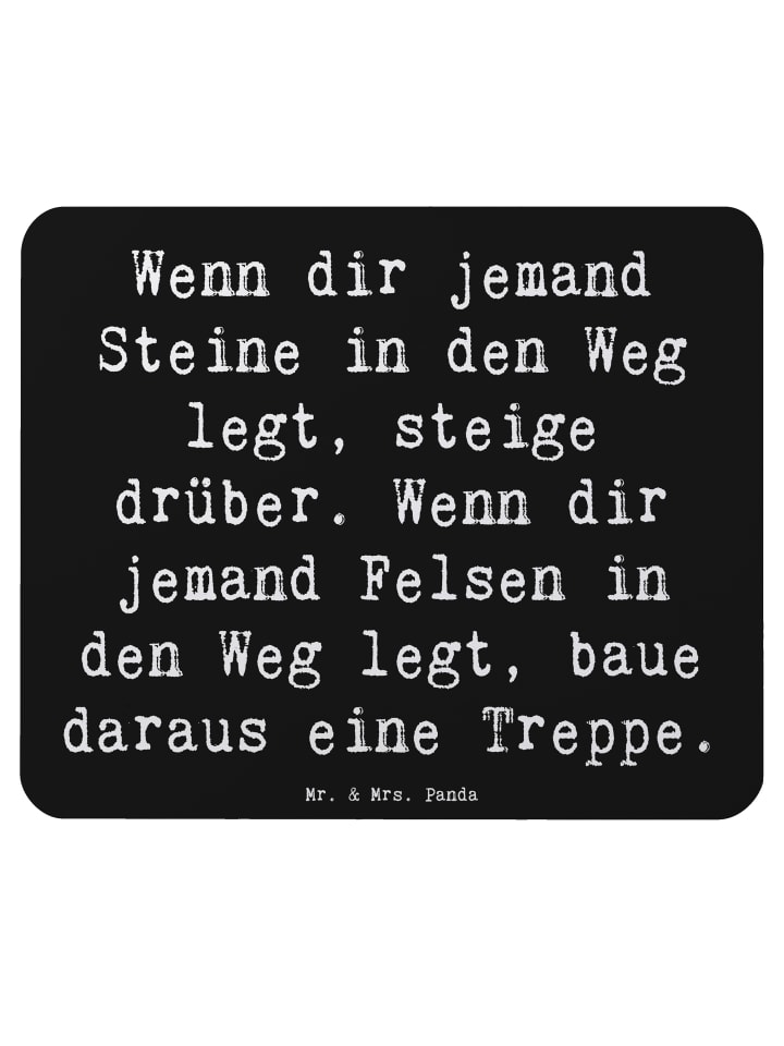 Maus-Pad Spruch Stolpersteine im Alltag meister... in Schwarz