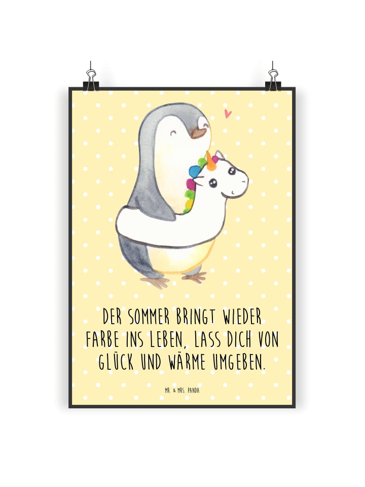 Poster Sommerfarben mit Spruch in Gelb Pastell
