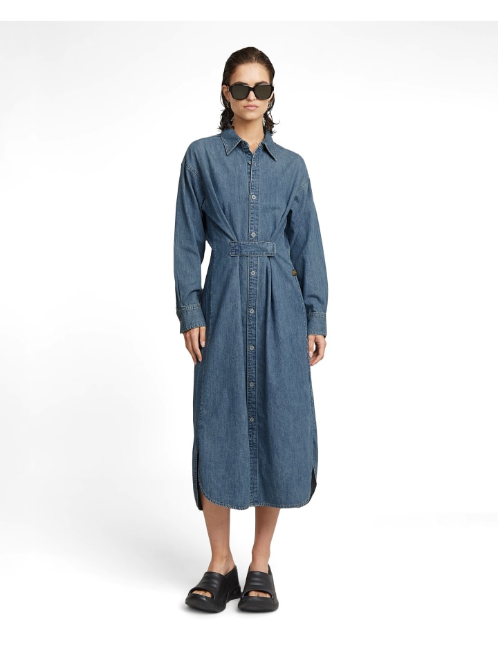 Long Tab Shirt Kleid faded cricket blue
