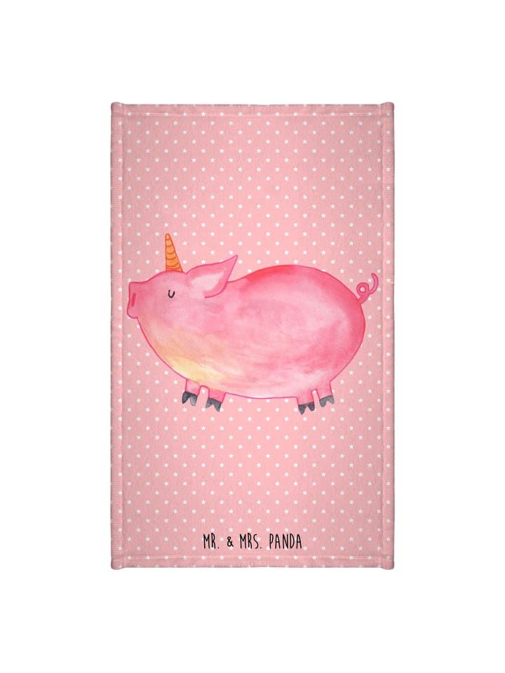 Handtuch Einhorn Schwein ohne Spruch in Rot Pastell