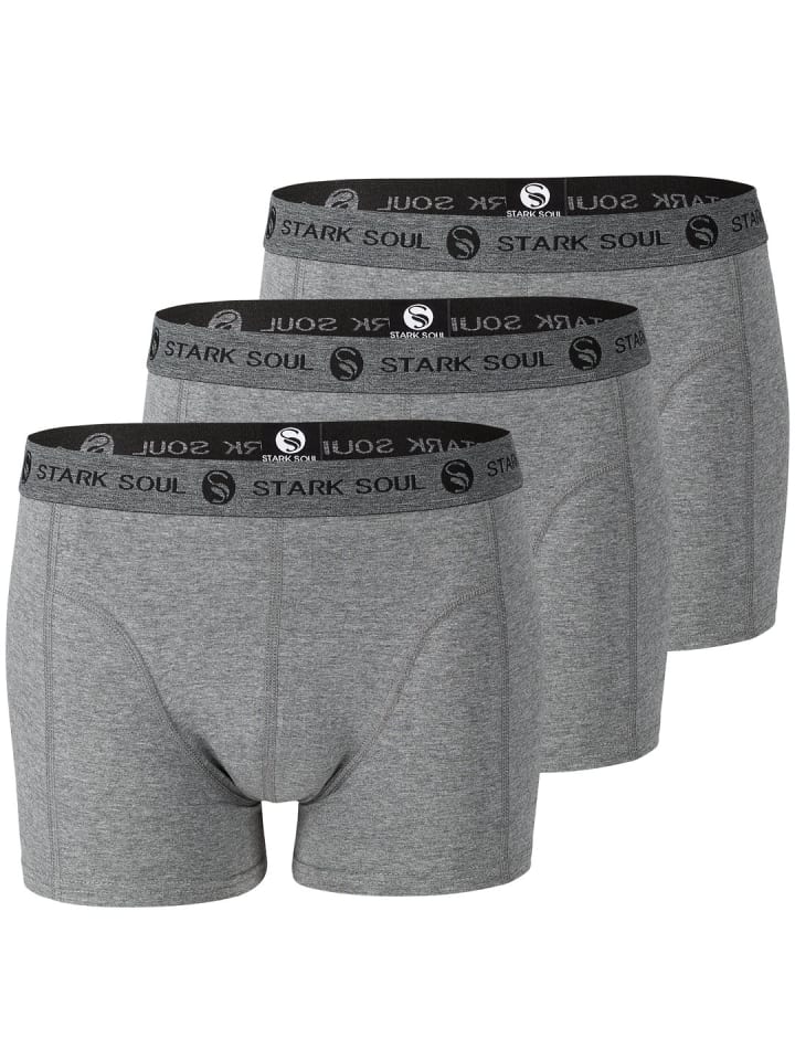 Retro-Boxershorts 3'er Pack in grau melange