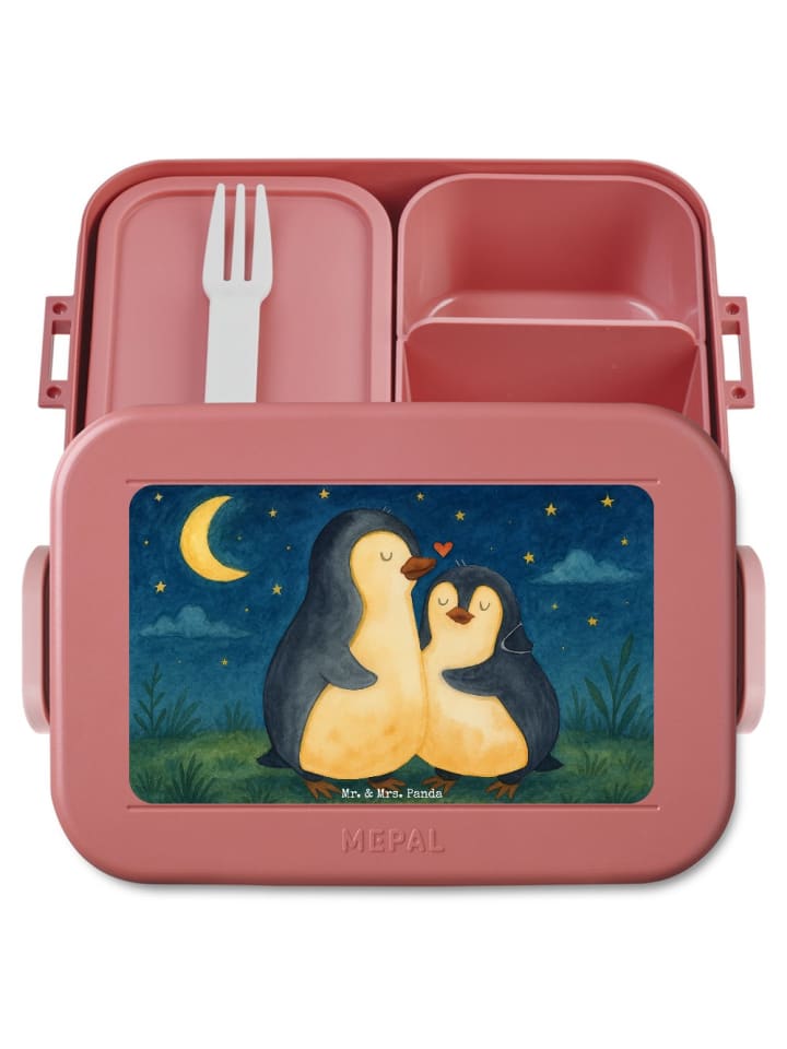 Snack Box Pinguine Einschlafen Design ohne Spruch in Rot Pastell