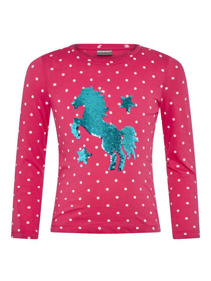 Langarmshirt in beere-gepunktet