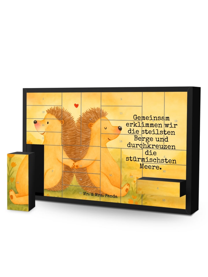 Weihnachtskalender Igel händchenhaltend Design ... in Weiß