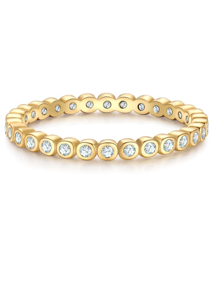 Ring aus Sterling Silber mit Zirkonia in gelbgold