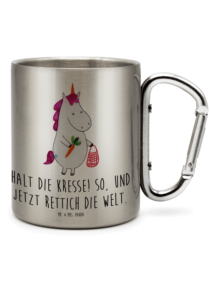 Haferl Einhorn Gemüse mit Spruch in Silber