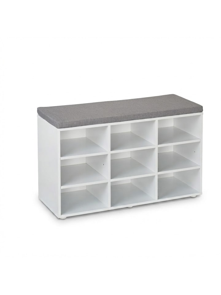 Schuhbank in Weiß/ Grau - (B)78,5 x (H)48 x (T)30 cm