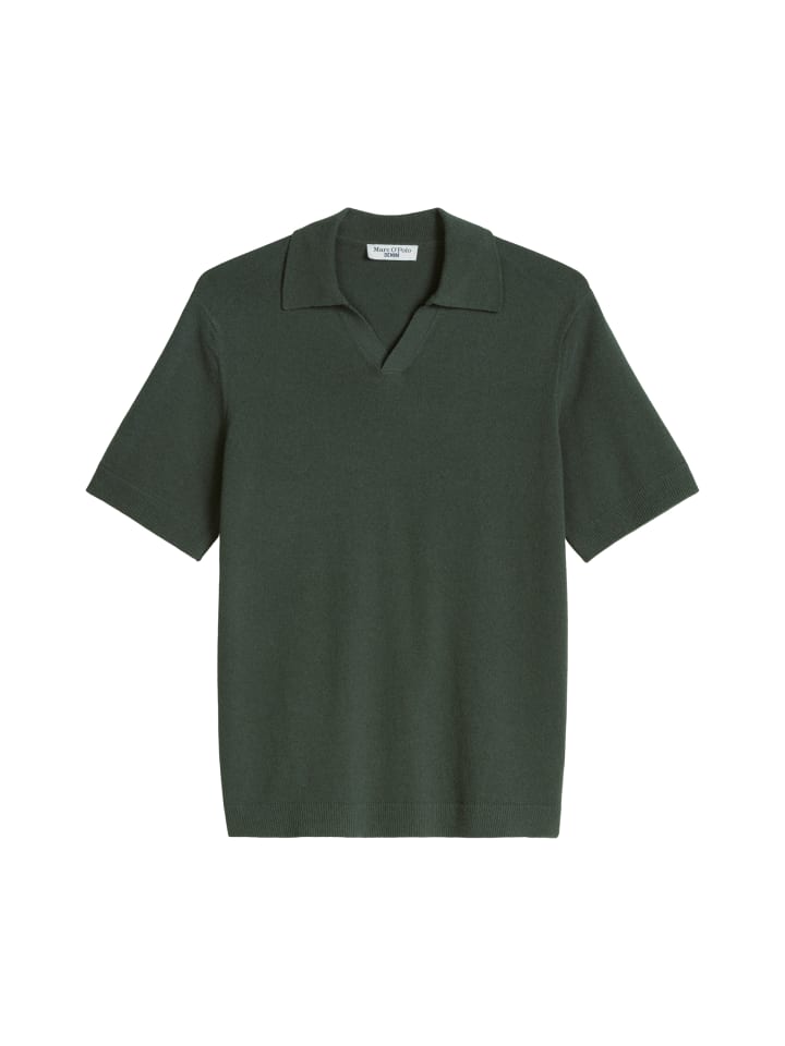 Strick-Poloshirt relaxed in Moss Green