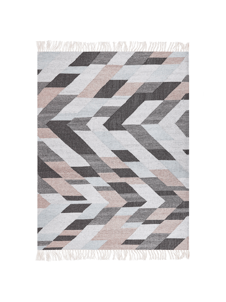 Geflochtener Teppich NAKKAS in Bunt/Beige/Grau - (W) 160 x (H) 0.6 x (L) 230 cm