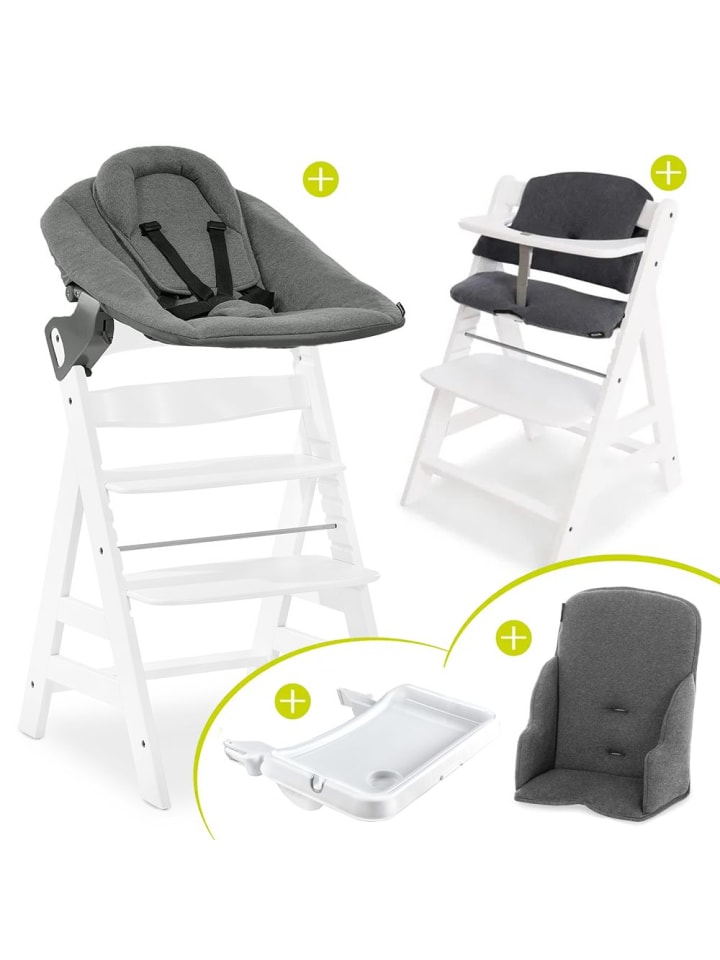 Alpha Plus White XXL Newborn Set in weiss,grau