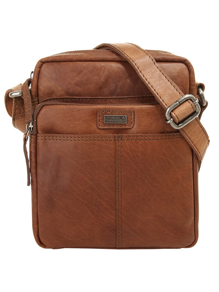 Umhängetasche echt Leder in cognac