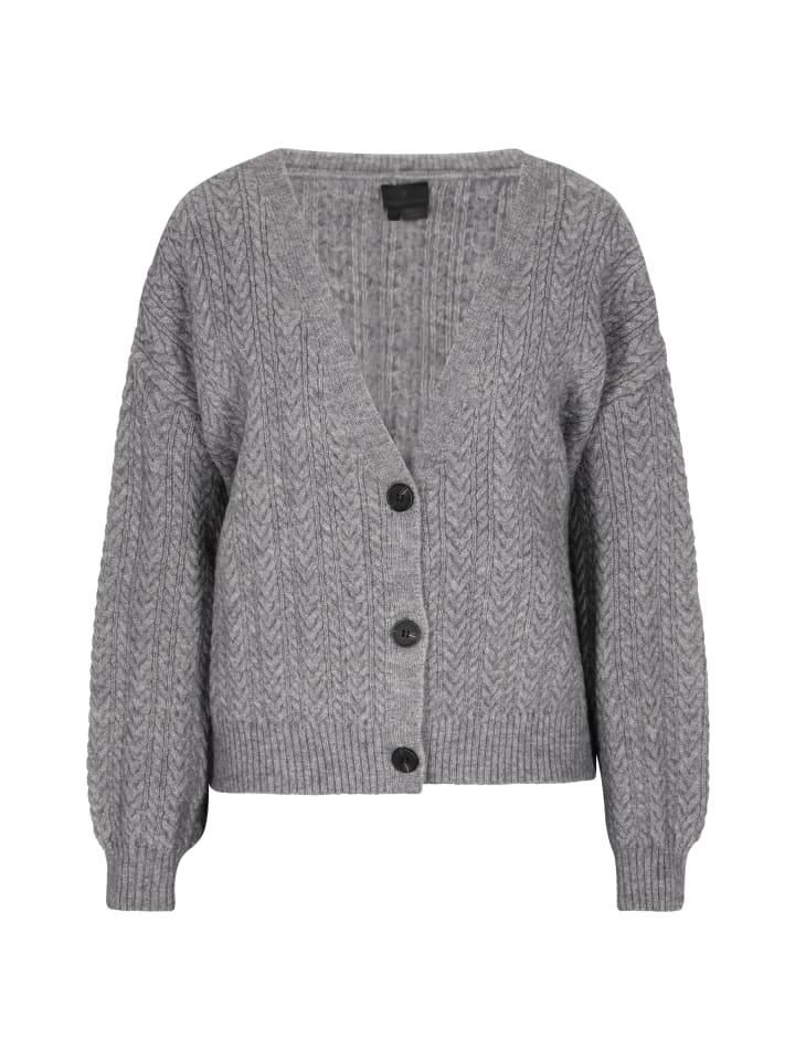 Damen Cardigan in Grau Melange