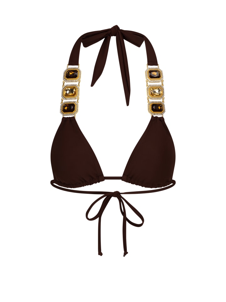 Bikinioberteil Boujee Triangel Top in Coffee