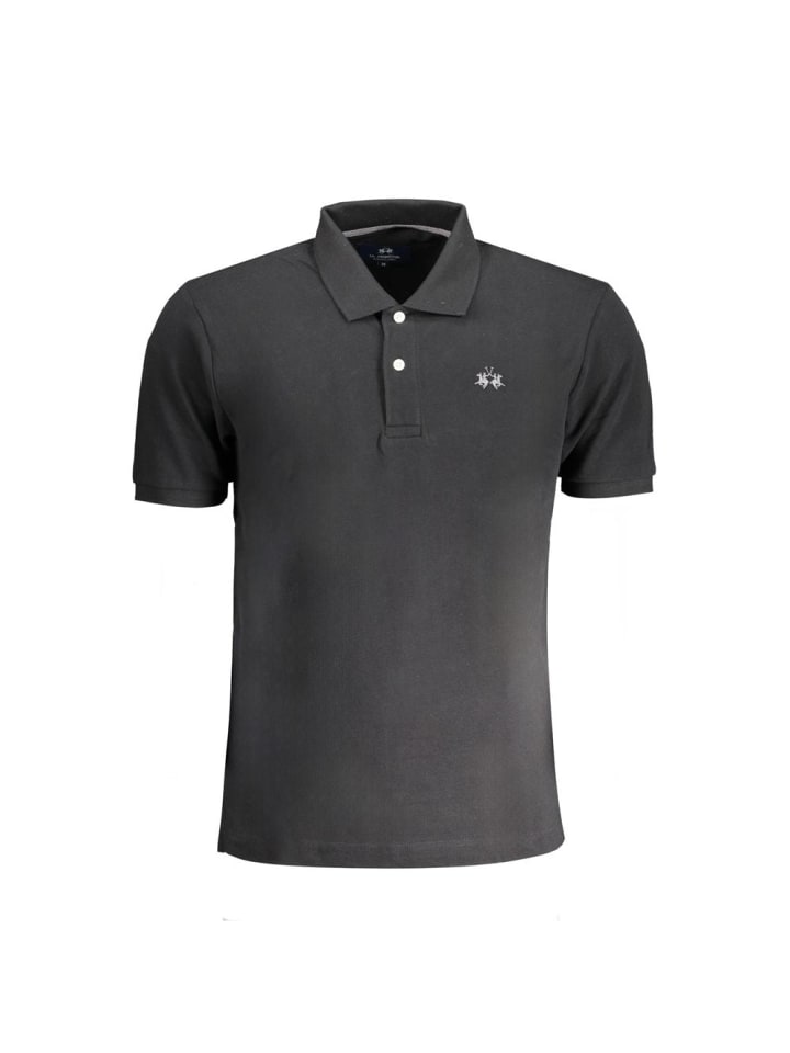 Schwarz Baumwolle Herren Polo Hemd