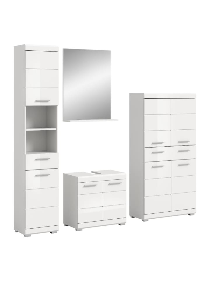 Badmöbelset Scout (4-teilig) Weiß 186 x 34 cm