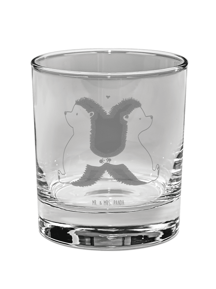 Scotch Glas Igel händchenhaltend ohne Spruch in Transparent