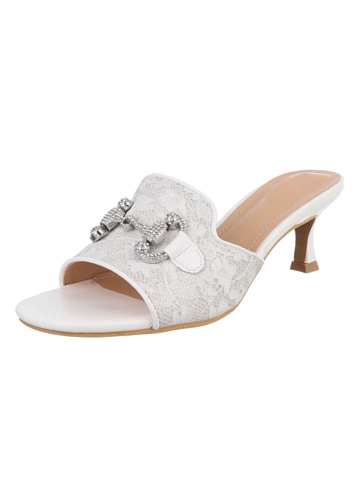 High-Heel Sandalette in Weiß