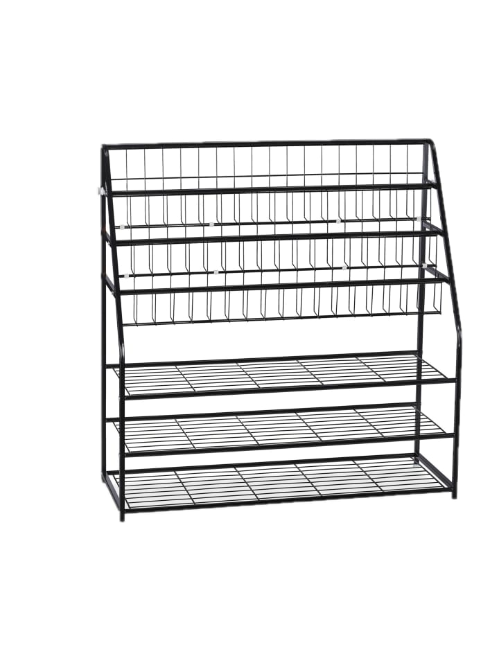 Zeitschriftenregal in Schwarz - (B)97 x (H)96 x T(37) cm