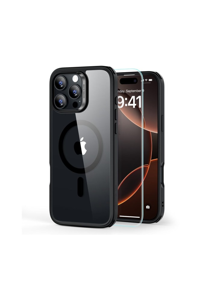 ESR Classic Hybrid Halolock magnetisch Hülle Glas iPhone 16 Pro Max in Schwarz