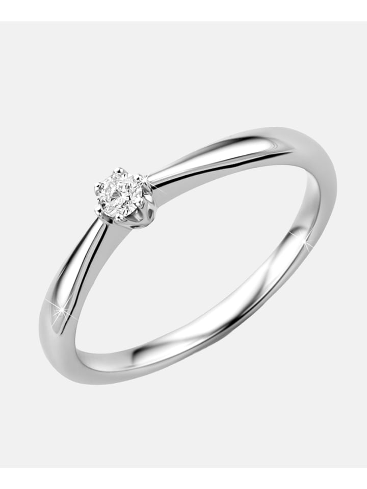 Solitär-Ring aus 375 Weißgold