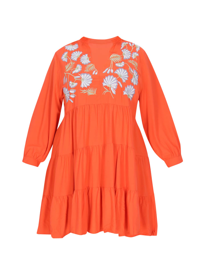 Women Plus Size Dress in Orange