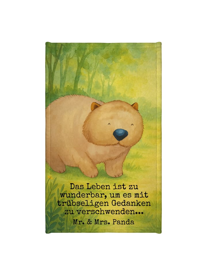 Handtuch Wombat Design mit Spruch in Weiß
