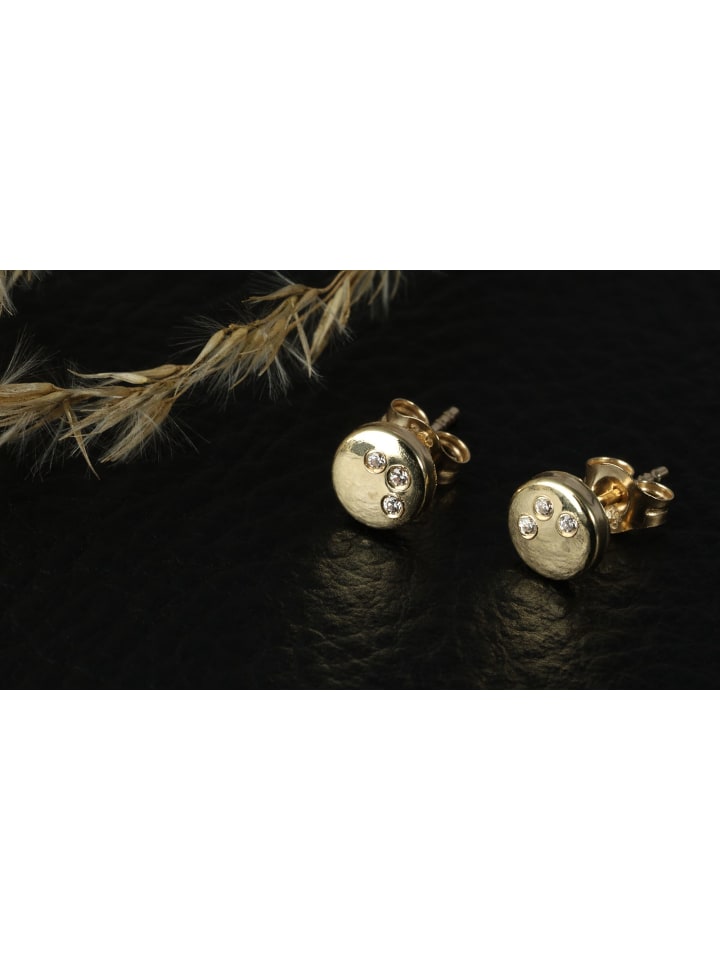 Damen Ohrringe – Ohrstecker aus 333 Gold mit Zirkonia in gold