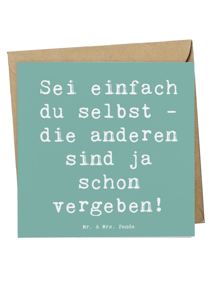 Grußkarte Spruch Selbstakzeptanz Einzigartig mi... in Meeresbrise