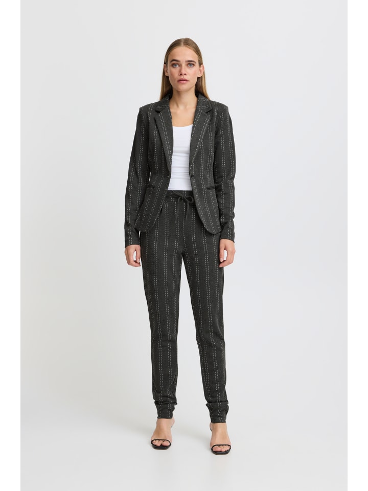 Blazer IHRUTI Regular fit in Dark Grey Melange Stripe