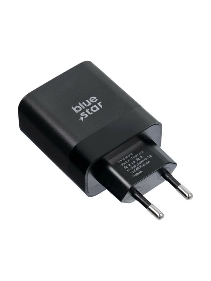 Blue Star Universal-Wandladegerät mit USB-C-Anschluss – in Schwarz