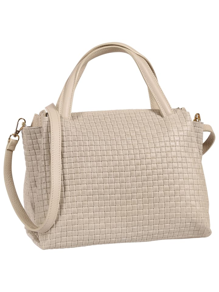 Toscanto Handtasche Leder beige ca. 30cm