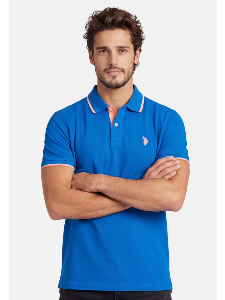 U.S. POLO ASSN. Herren Poloshirt Shortsleeve P040 in Blau
