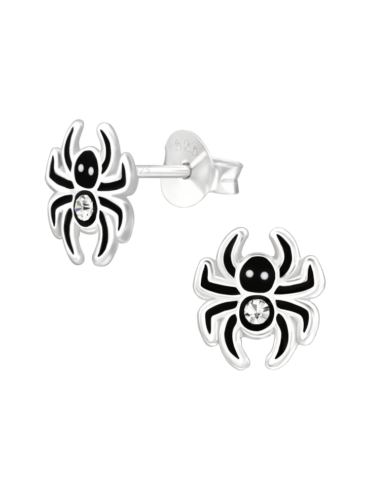 Kinder-Ohrstecker in Silber-Schwarz