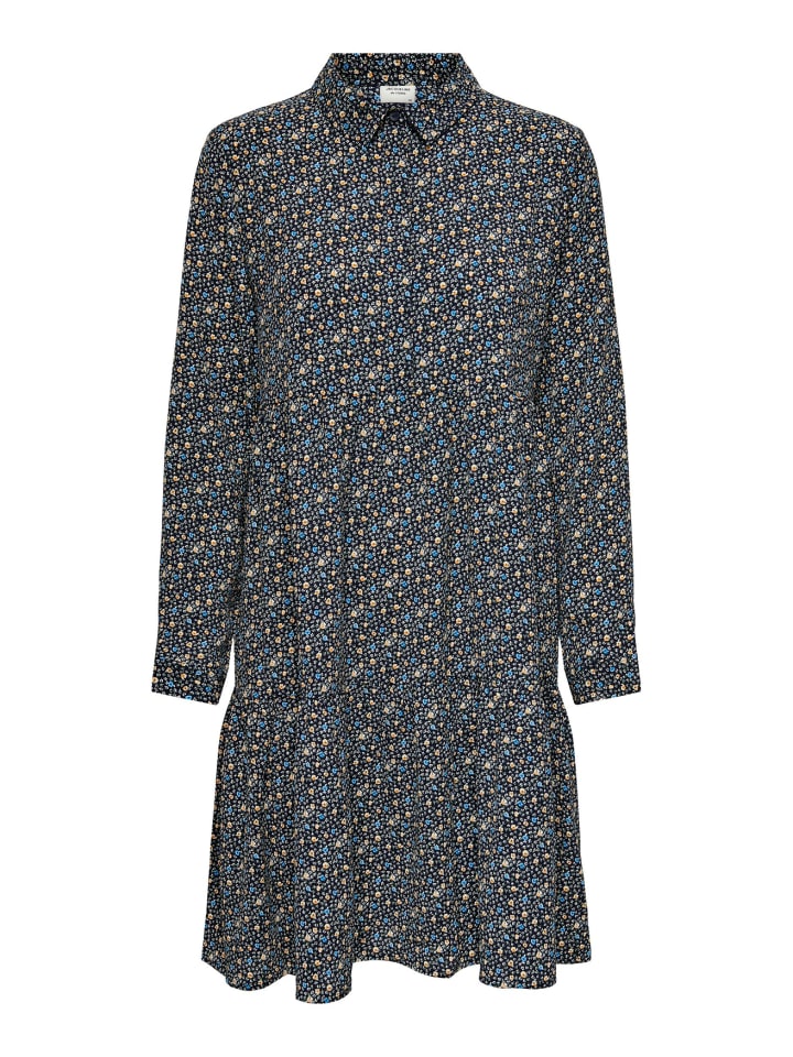 Kurzes Langarm Kleid Gemusterte Tunika Bluse JDYPIPER in Schwarz-5