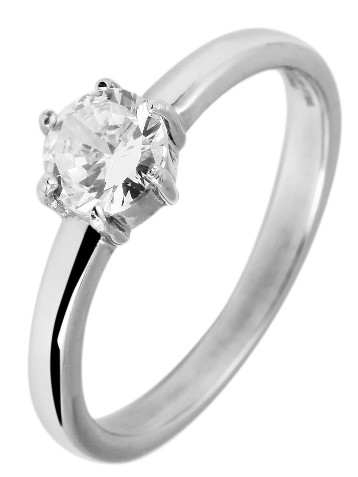 Damen Ring aus Edelstahl mit Zirkonia in silber