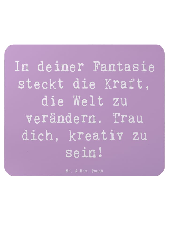 Mauspad Spruch Die Freude an der Kreativität en... in Lavendeltraum