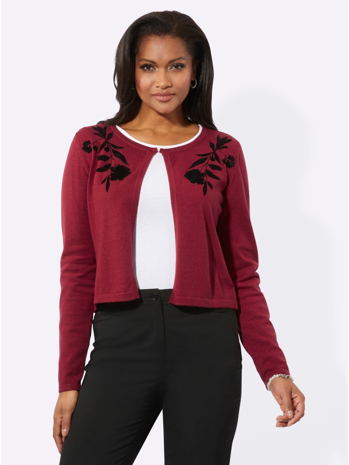 Cardigan in dunkelrot