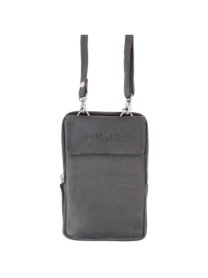 Loris Handytasche Leder 11,5 cm grau