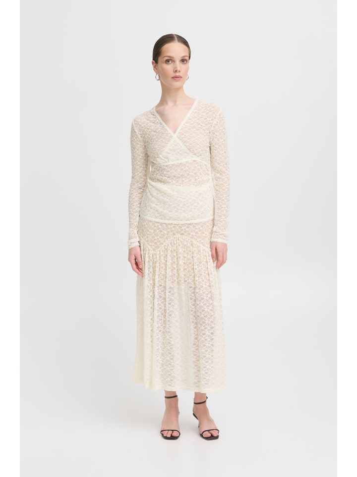Langarm-Bluse IXLACEY Slim fit in Cloud Dancer