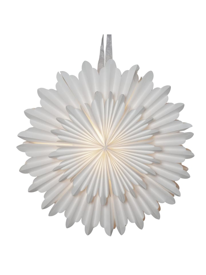 Papierstern Crystal Leuchtstern mit Band D: 50cm in weiß
