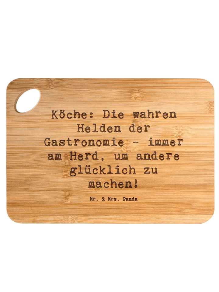 Holzbrett Spruch Koch Helden mit Spruch in Braun