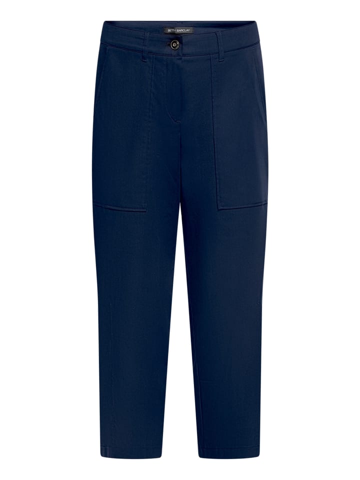 Stoffhose unifarben in dunkelblau