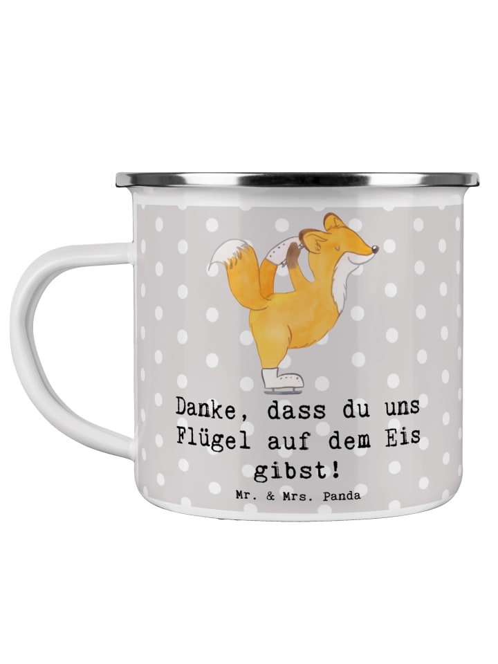 Trinkbecher Eiskunstlauf Trainerin Danke mit Sp... in Grau Pastell